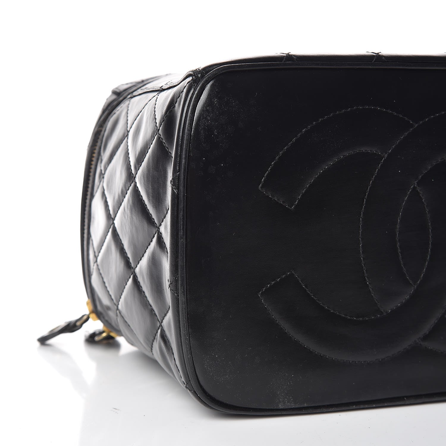 Chanel Lambskin Quilted Vanity Cosmetic Case Black 12 of 13