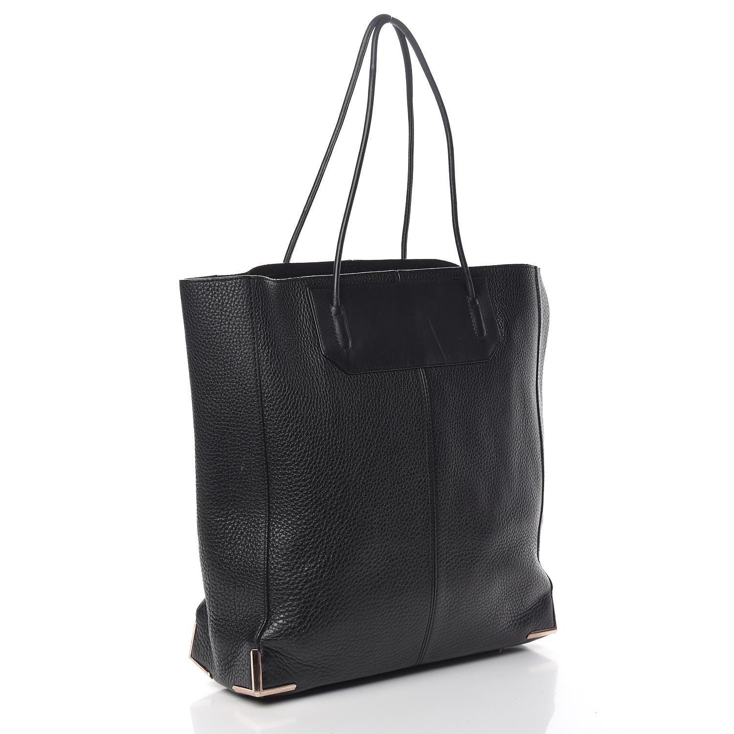 Alexander Wang Pebbled Calfskin Large Prisma Skeletal Tote Black Rose Gold Hardware 4 of 25