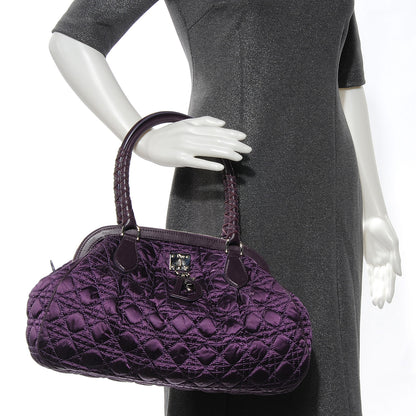 Christian Dior Satin Cannage Charming Doctors Tote Purple 2 of 7