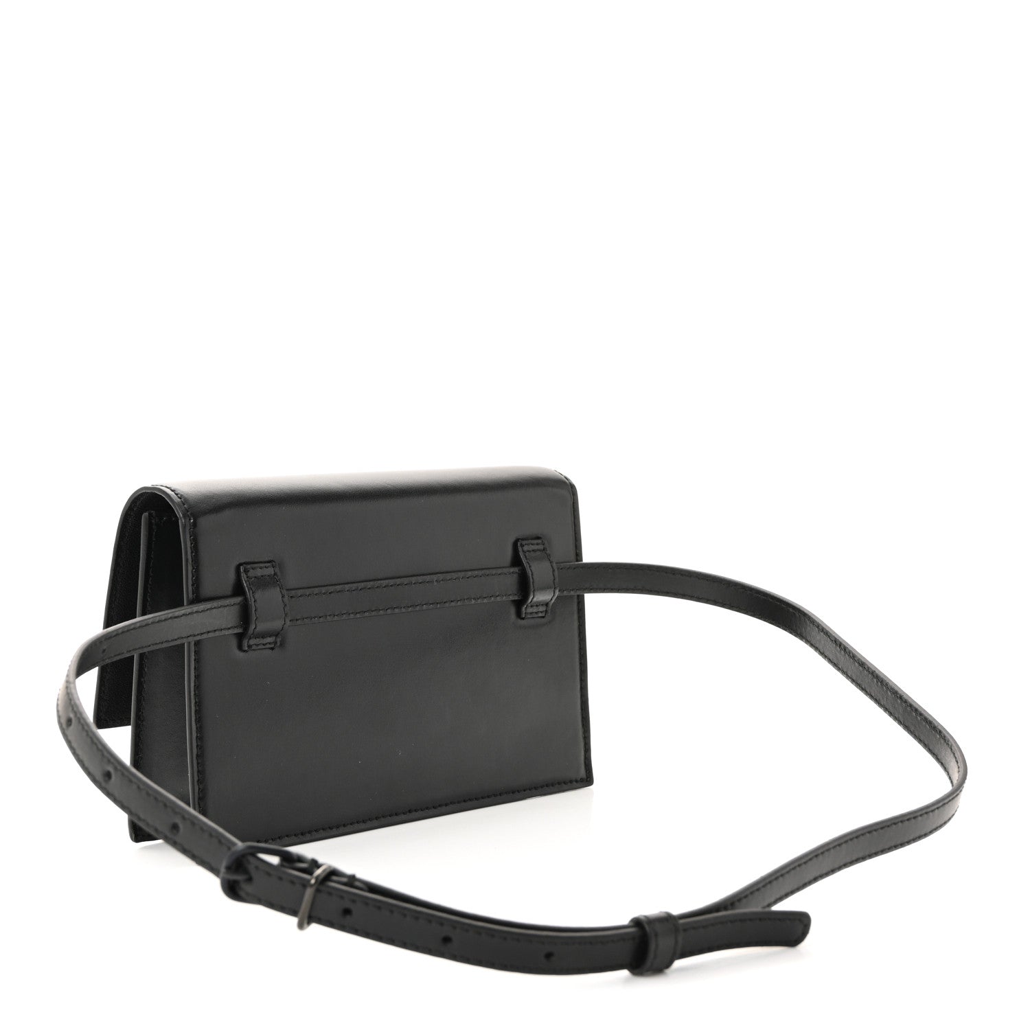 Balenciaga Shiny Box Calfskin Monochrome XS Sharp Belt Bag Black 3 of 9