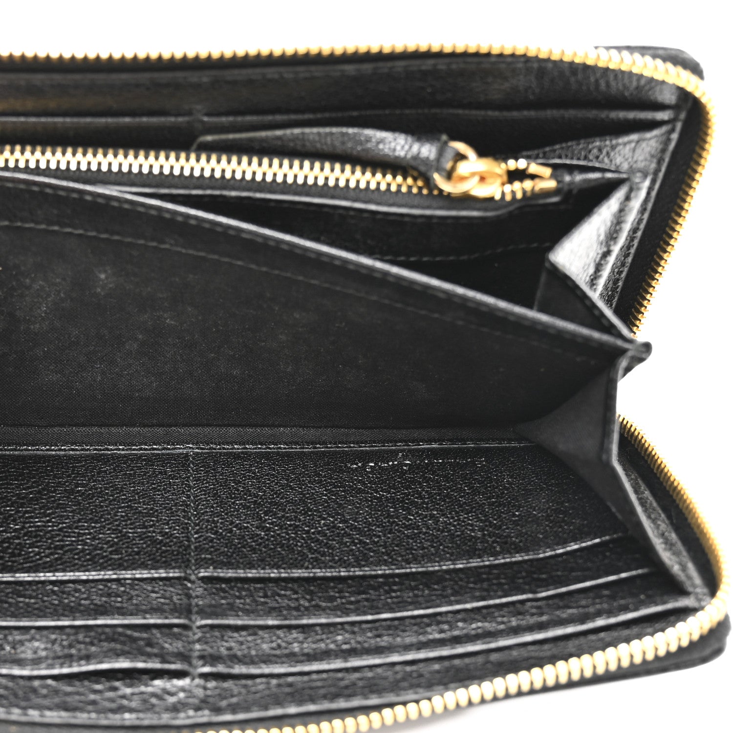Balenciaga Chevre Gold Metallic Edge Hardware Continental Zip Around Wallet Black 7 of 12