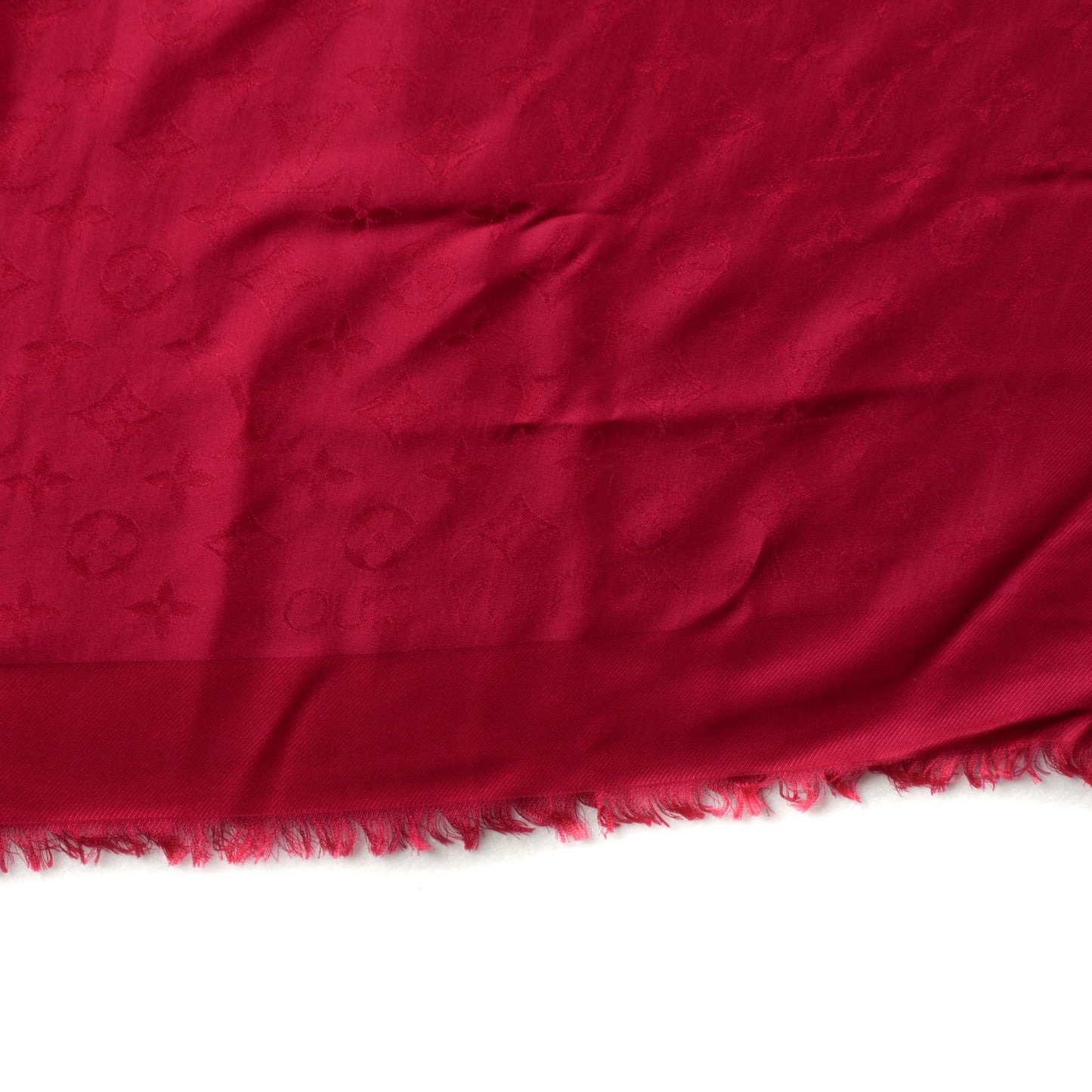 Silk Monogram Butterfly Square Shawl Fuchsia