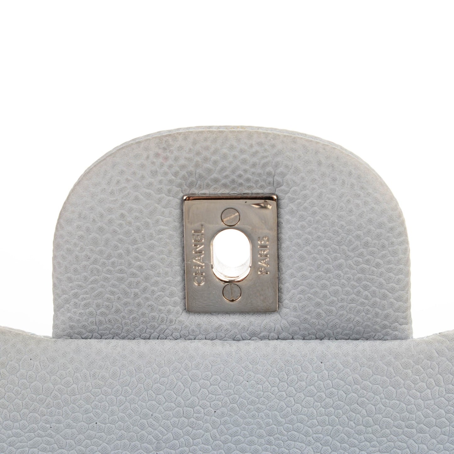 Iridescent Caviar Jumbo Double Flap Light Blue