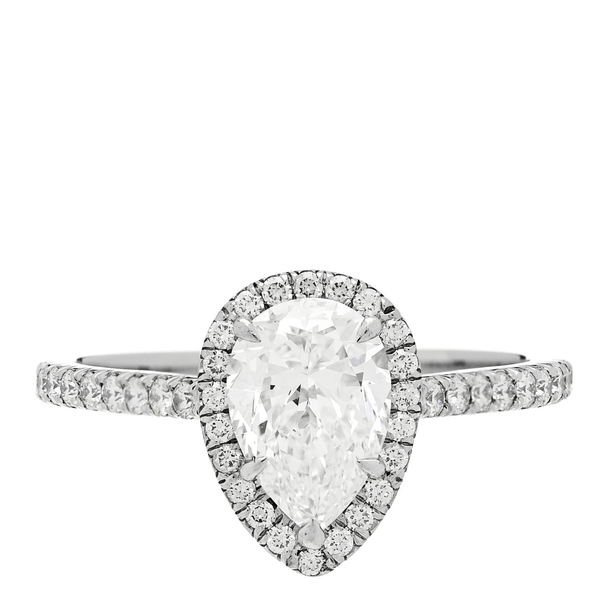 Platinum Diamond 1.05ct Soleste Pear Cut Ring 52 6