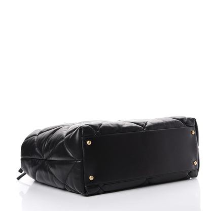 Chanel Lambskin Quilted Large Bowling Bag Black 3 of 12