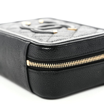Chanel Caviar Quilted CC Filigree Vanity Clutch With Chain Black 10 of 10