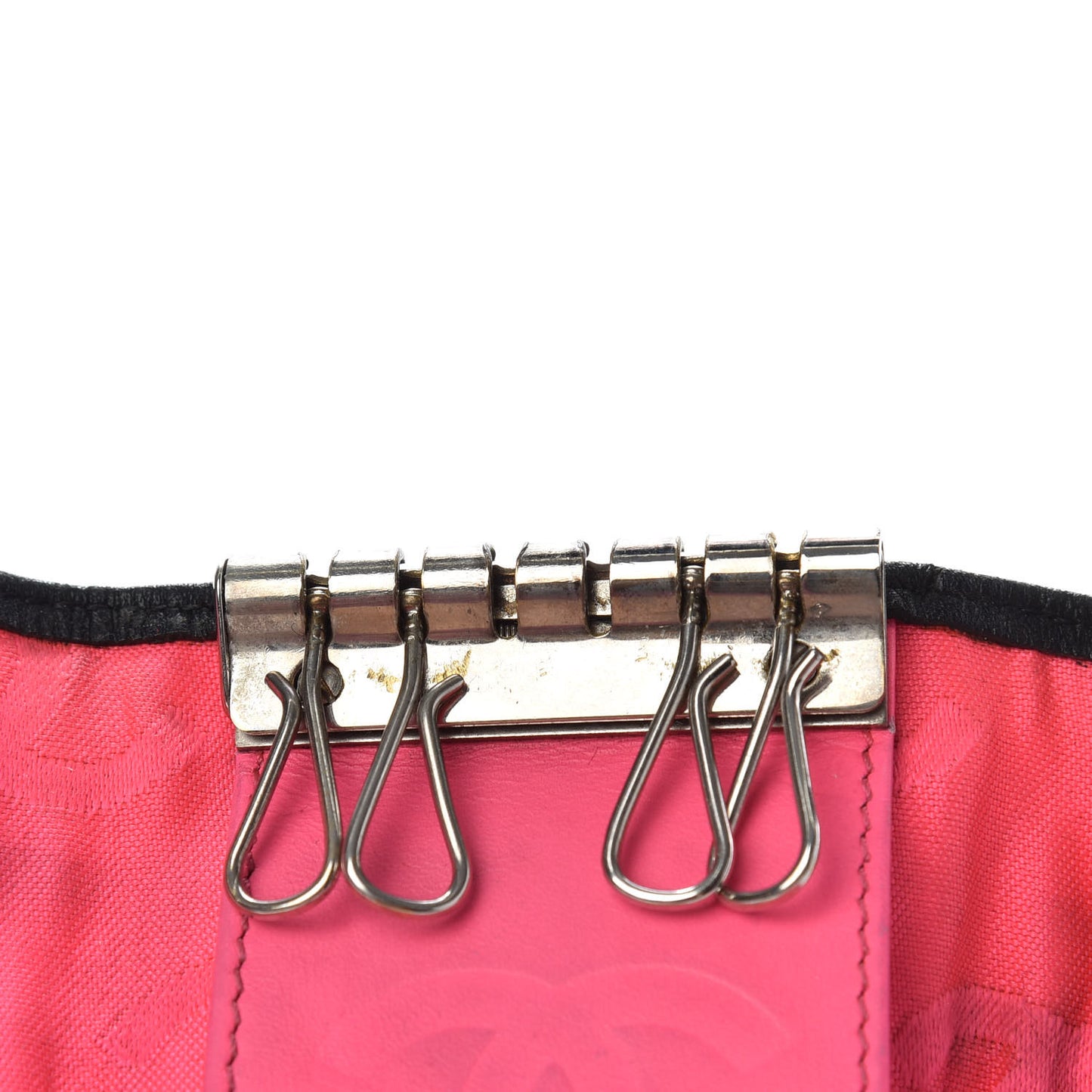 Calfskin Quilted Cambon 6 Key Holder Black