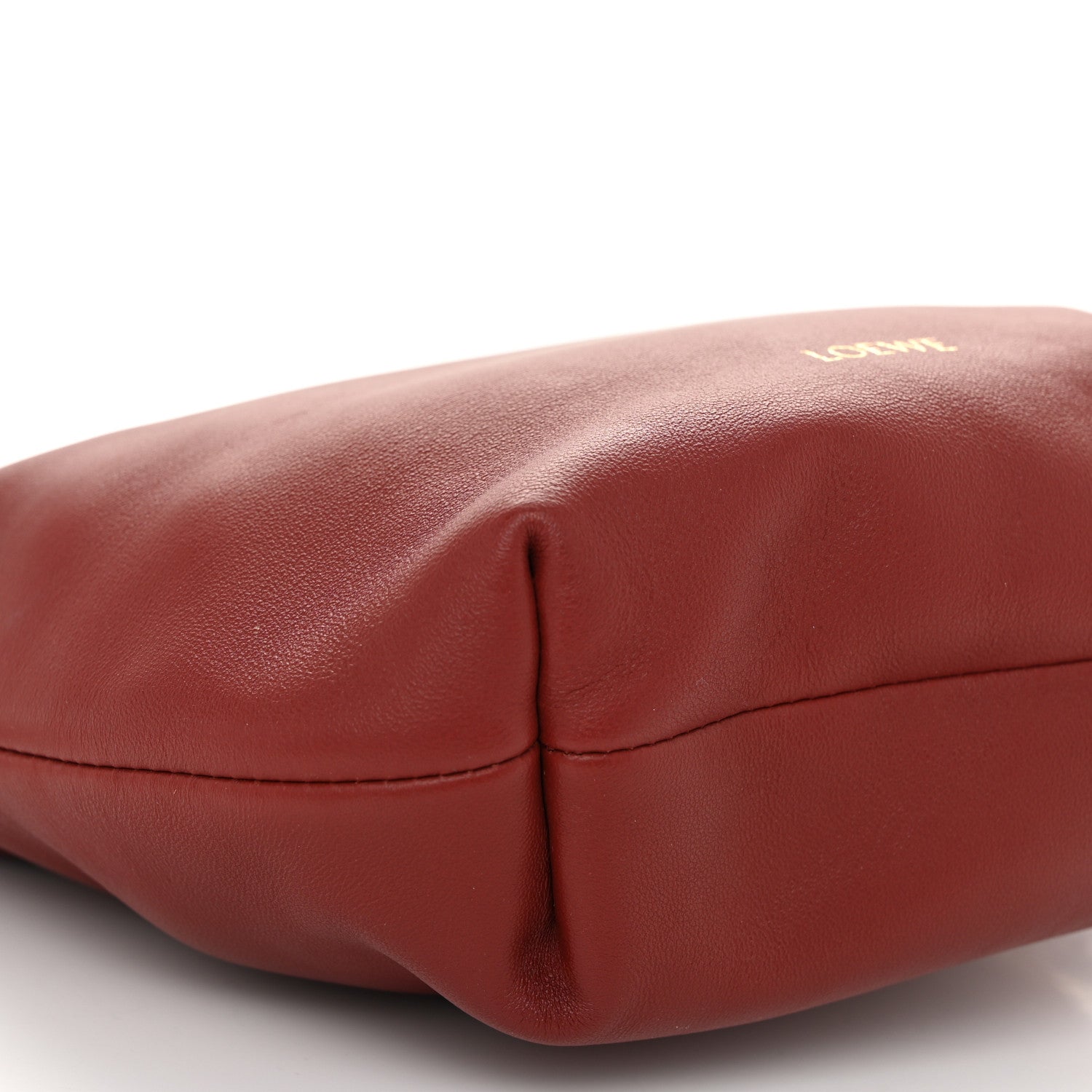 Loewe Mellow Nappa Lambskin Jade Mini Flamenco Knot Clutch Dark Burgundy 9 of 10