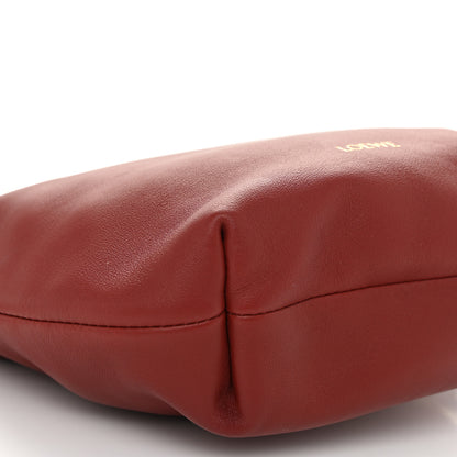 Loewe Mellow Nappa Lambskin Jade Mini Flamenco Knot Clutch Dark Burgundy 9 of 10