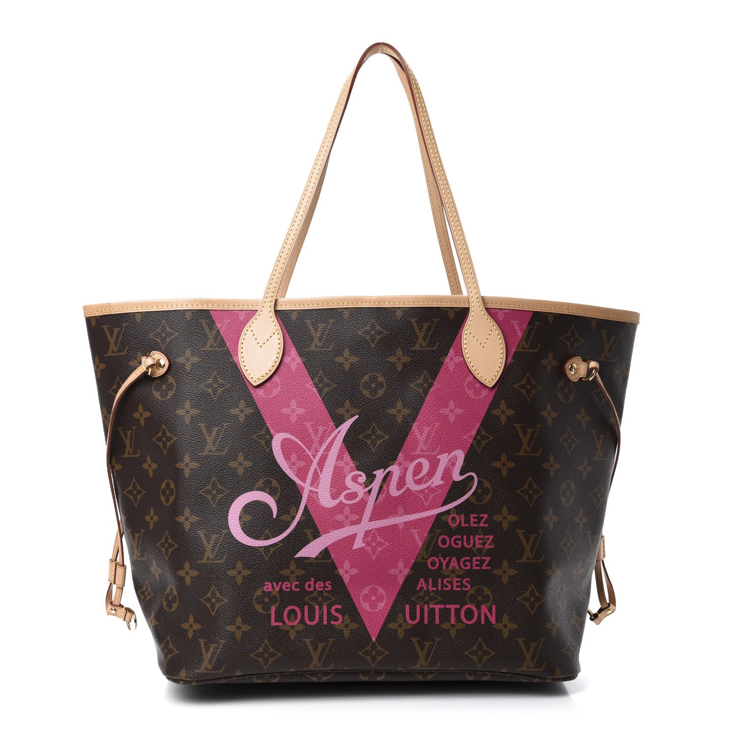 Louis Vuitton Monogram Aspen V Neverfull MM Hot Pink 3 of 12