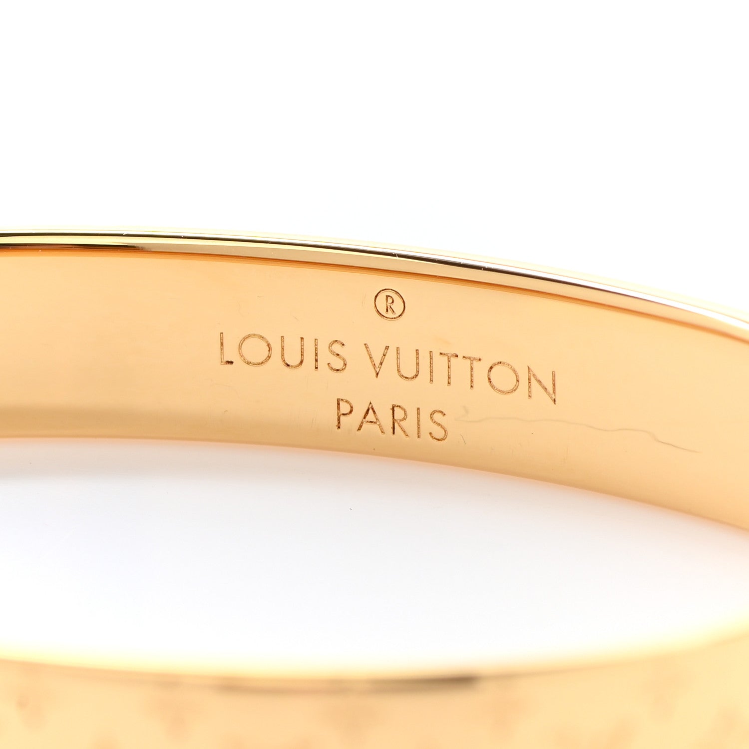 Louis Vuitton Brass Monogram Nanogram Cuff S Gold 4 of 6