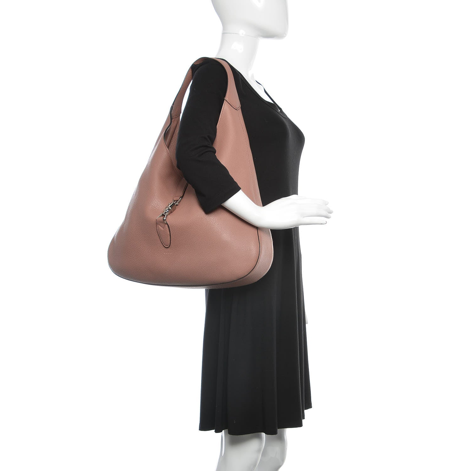 Gucci Soft Grained Calfskin Large Jackie Hobo Rosy Phard 2 of 12