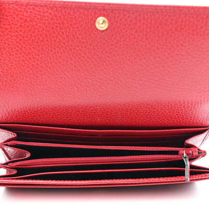 Gucci Dollar Calfskin GG Marmont Continental Wallet Hibiscus Red 4 of 4