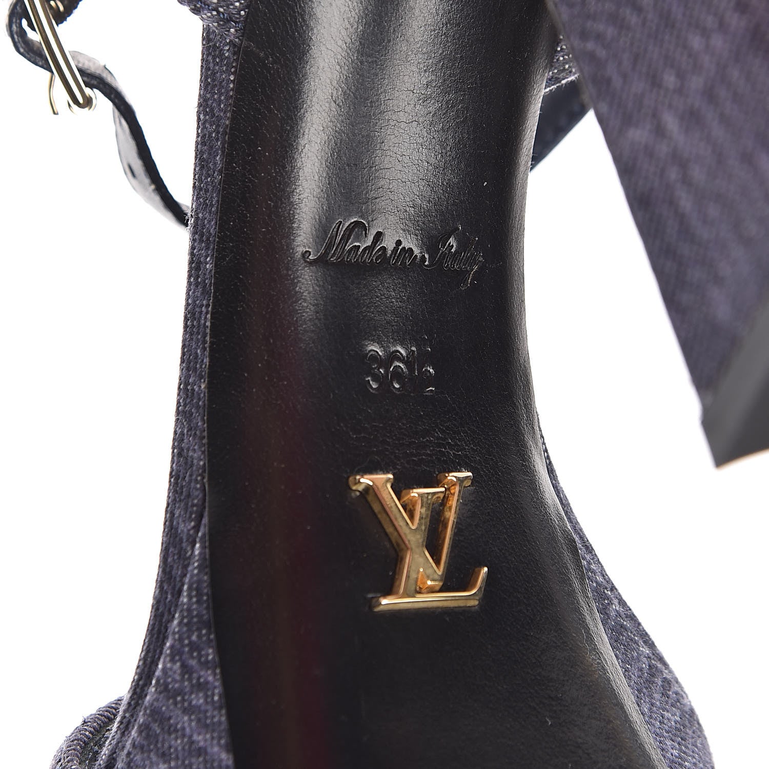 Louis Vuitton Platform Open Toe Sandals 36.5 Denim 7 of 7