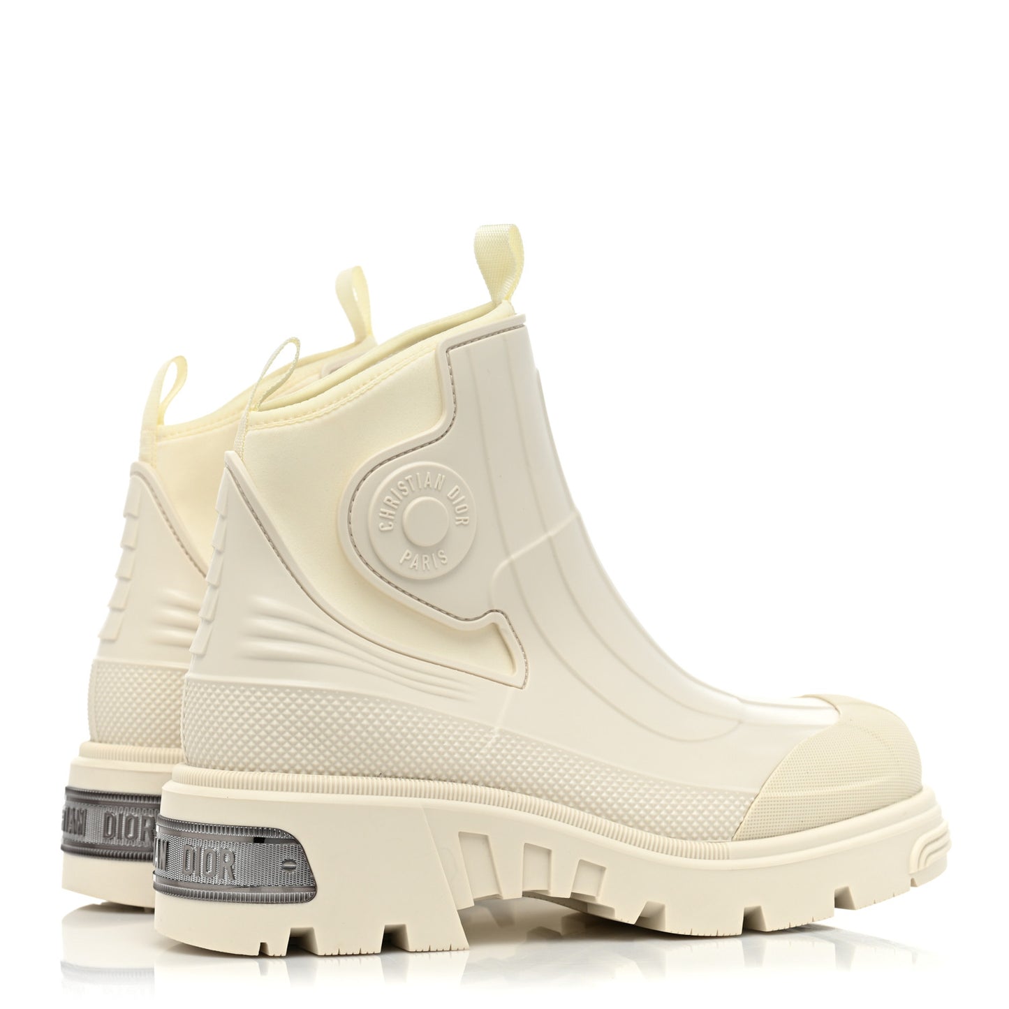 Neoprene Rubber Dior Genesis 30mm Ankle Boots 38 Off White