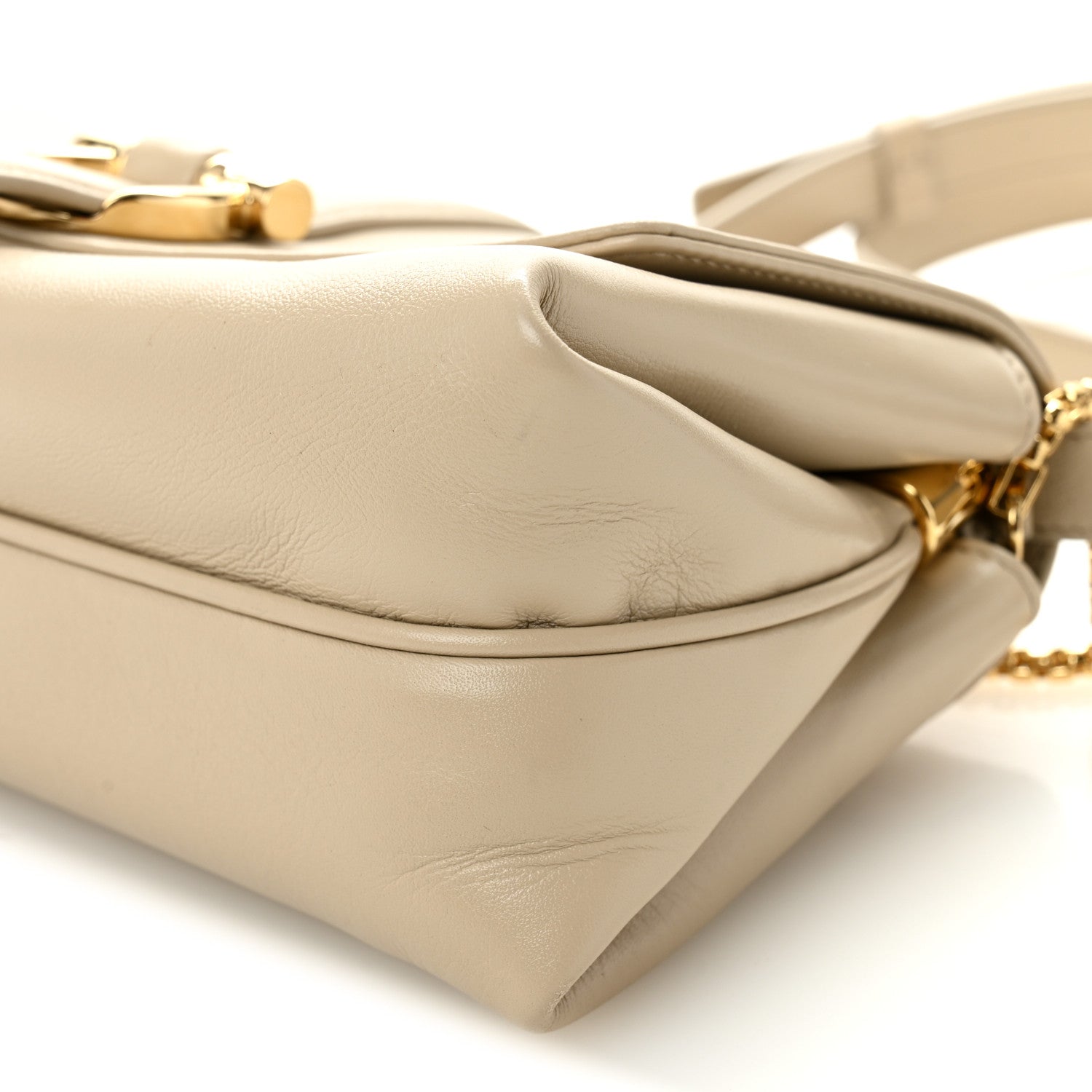 Salvatore Ferragamo Calfskin XS Front Flap Crossbody Bag Stone