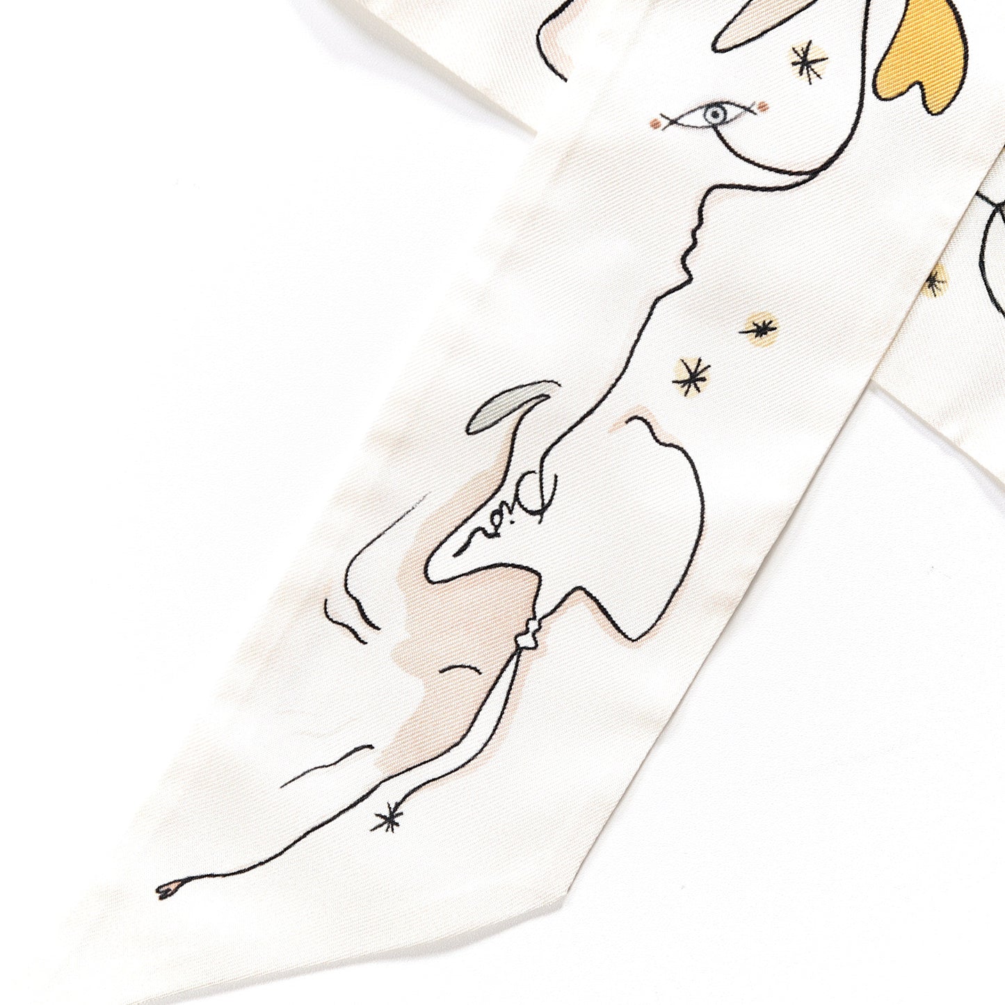Silk ABCDior Mitzah "A" Scarf Off White