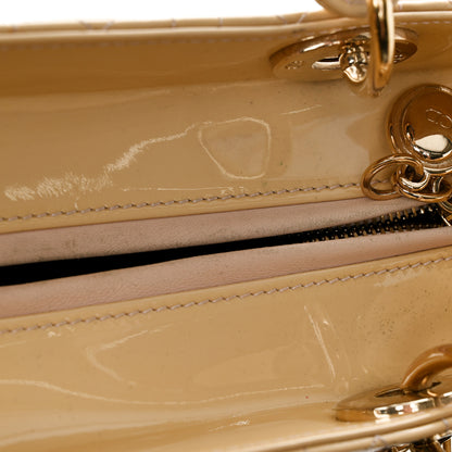Christian Dior Patent Cannage Medium Lady Dior Beige 14 of 16