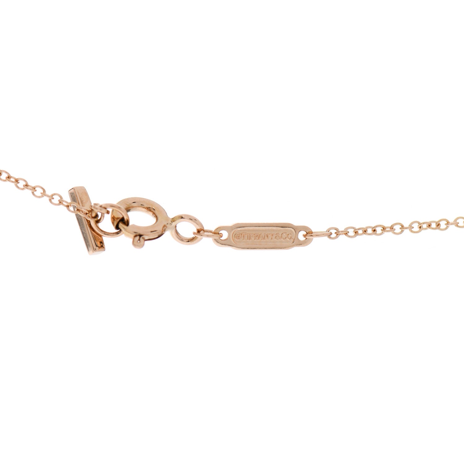 Tiffany 18K Rose Gold Small T Smile Pendant Necklace 4 of 6