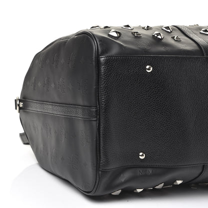 MCM Monogram Coated Canvas Spiked Weekender Black 5 of 8