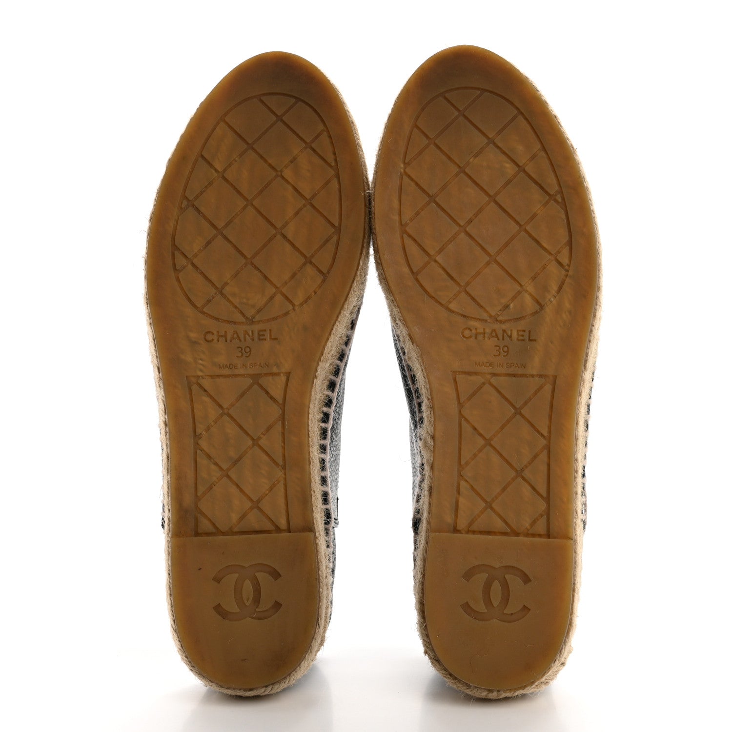 Chanel Grained Calfskin CC Espadrilles 39 Black 5 of 9