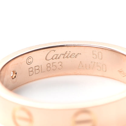Cartier 18K Pink Gold Diamond 4mm LOVE Wedding Band Ring 50 5.25 4 of 4