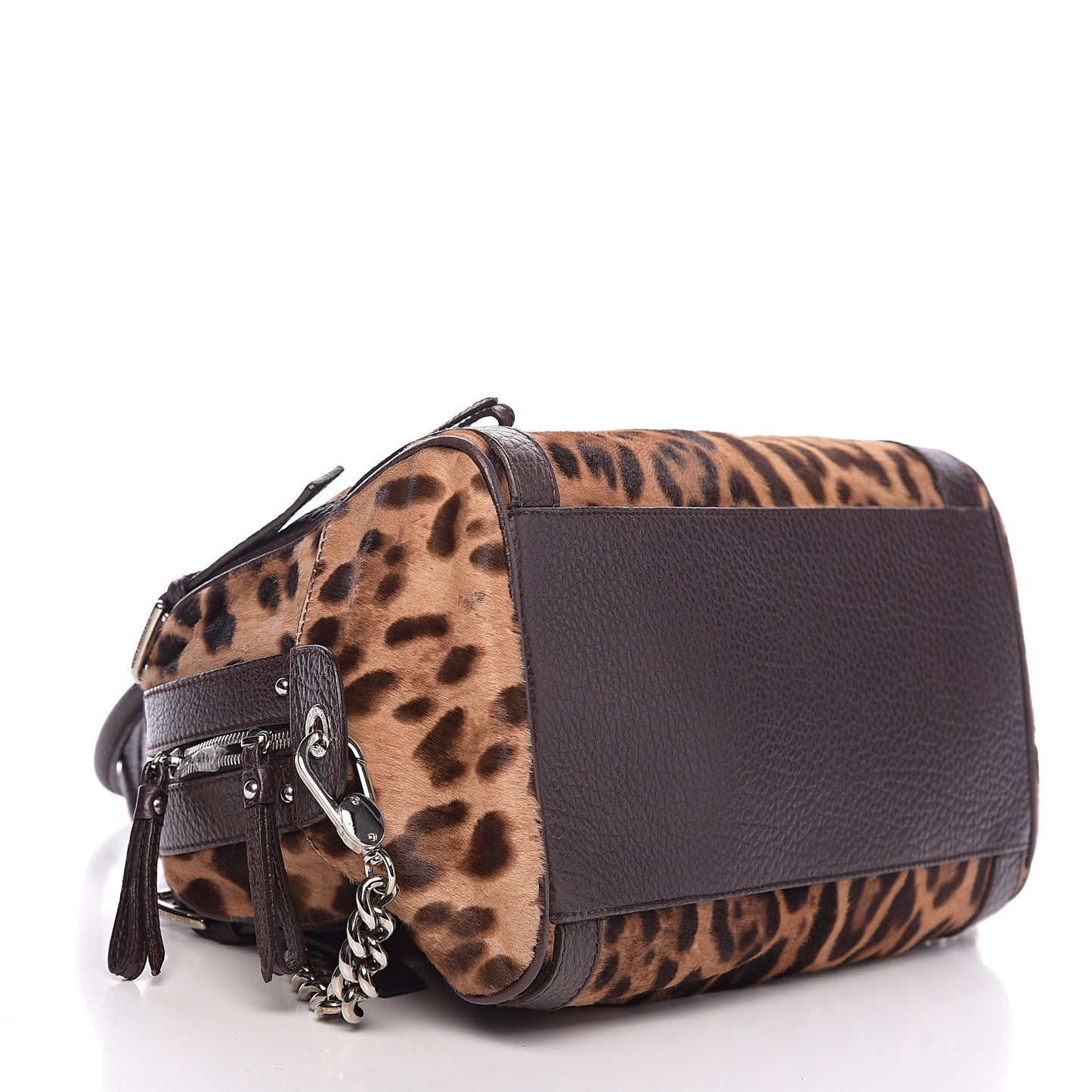 Calf Hair Leopard Print Miss Easy Way Satchel Naturale