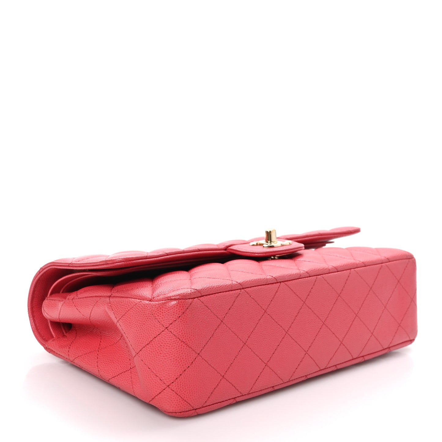 Caviar Quilted Medium Double Flap Dark Pink