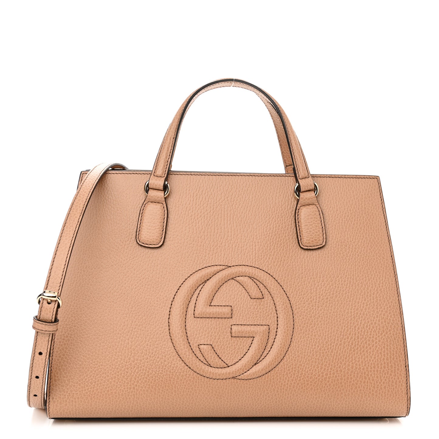 Dollar Calfskin Large Soho Top Handle Satchel Camelia
