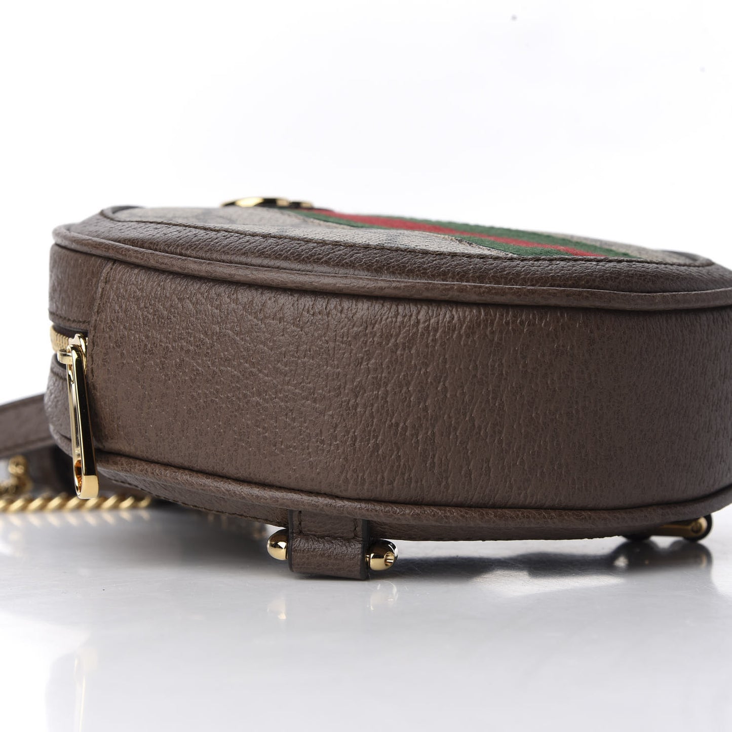 GG Supreme Monogram Web Mini Ophidia Round Backpack Brown