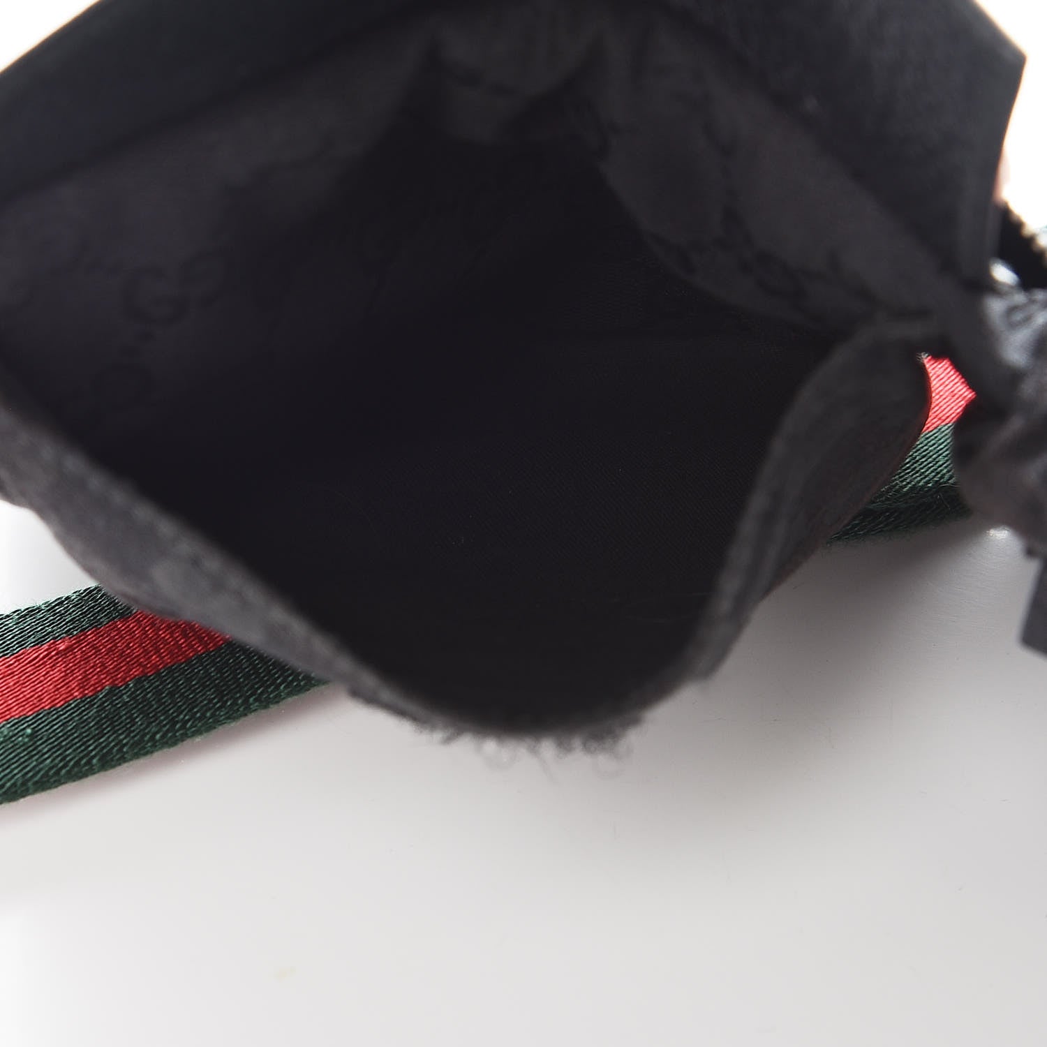 Gucci GG Monogram Web Double Pocket Belt Bag Black 7 of 12