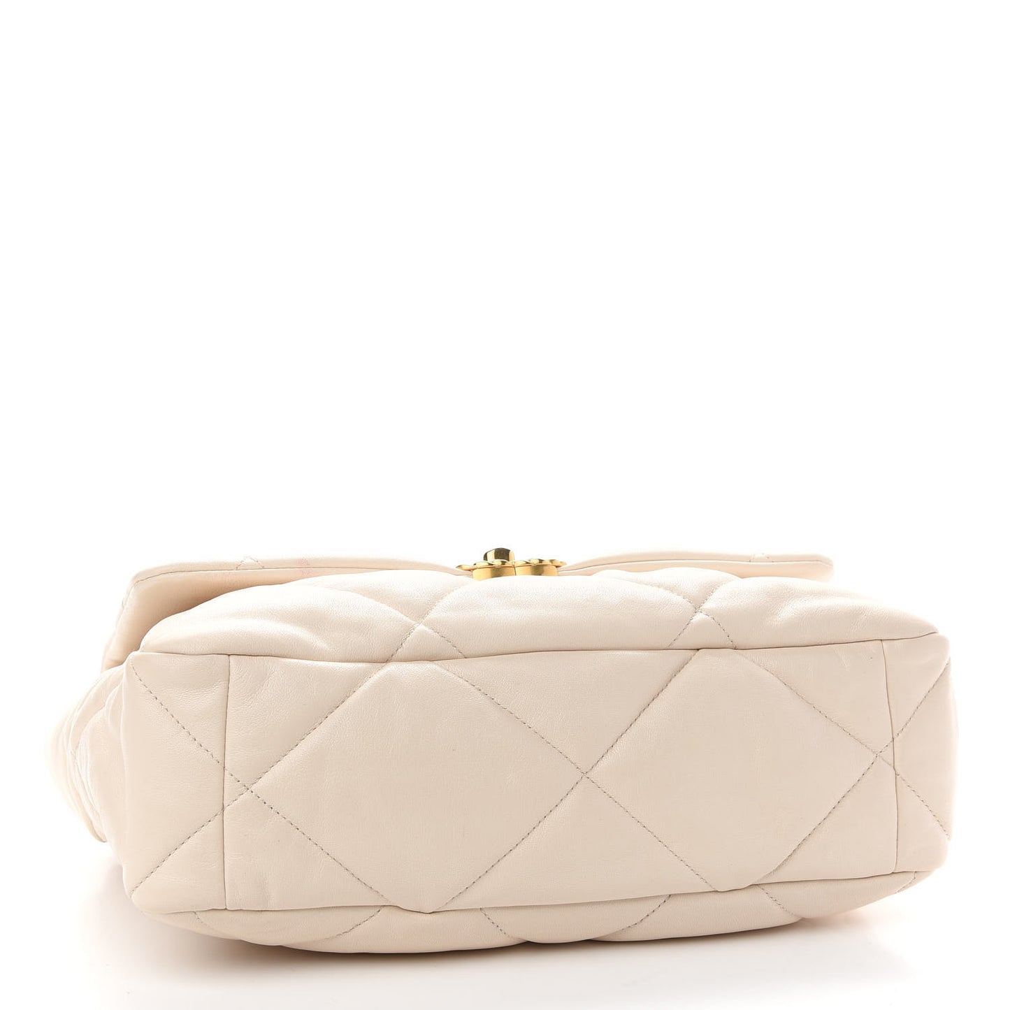 Lambskin Quilted Large Chanel 19 Flap Beige