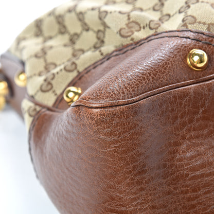Gucci Monogram Medium Jockey Hobo Brown 8 of 11