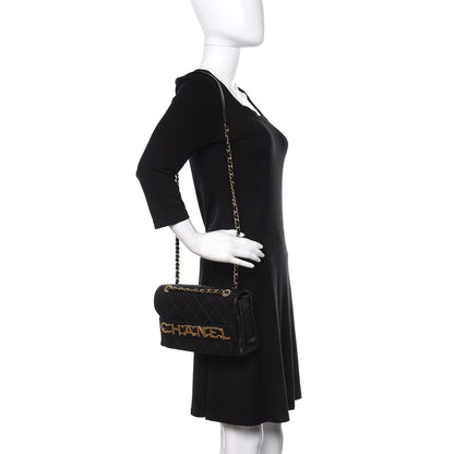 Chanel Calfskin Quilted Enchained Flap Black 3 of 12