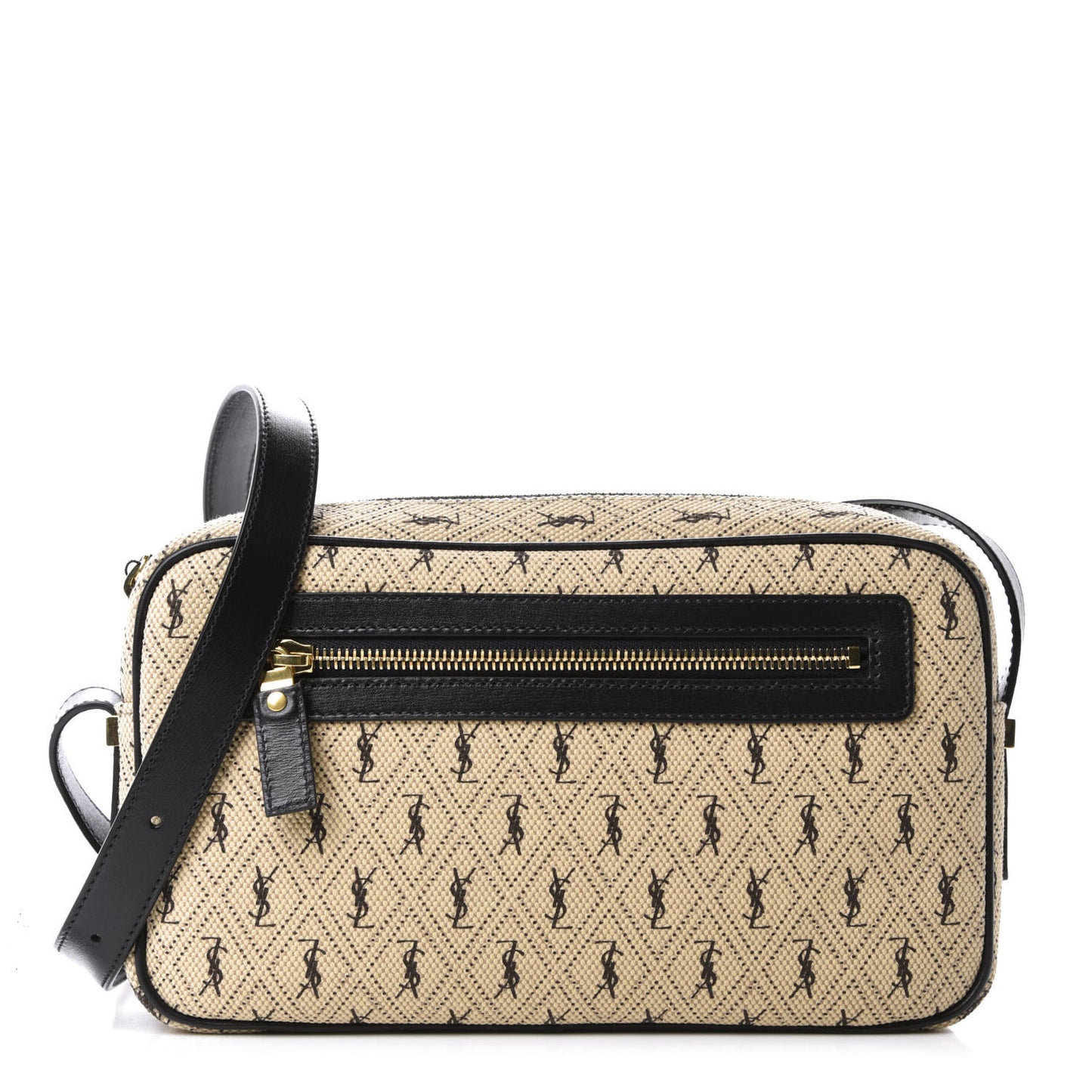 Canvas Monogram All Over Camera Bag Beige