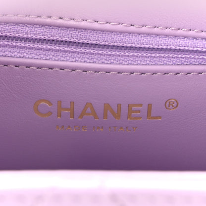 Chanel Shiny Aged Calfskin Quilted Nano Kelly Shopper Lilac 6 of 10