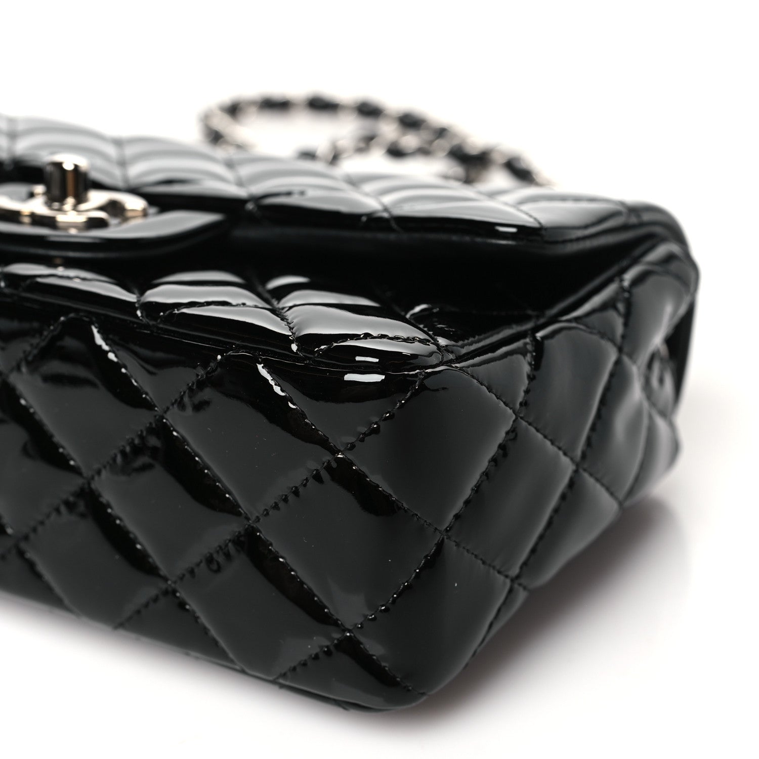 Chanel Patent Calfskin Quilted Mini Rectangular Flap Black 10 of 10