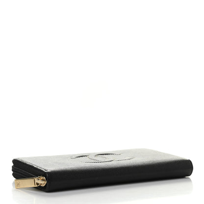 Chanel Caviar Timeless CC Large Stitched Gusset Zip Around Wallet Black 4 of 8
