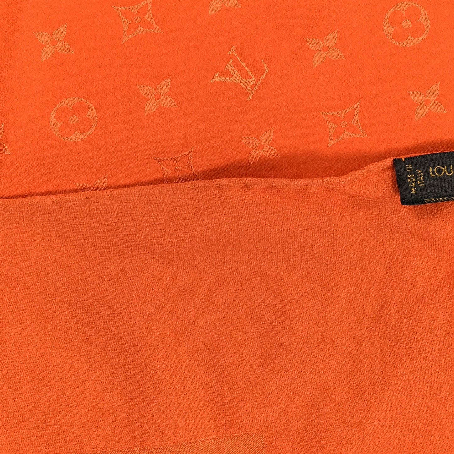 Silk Monogram Monaco Square Scarf Orange
