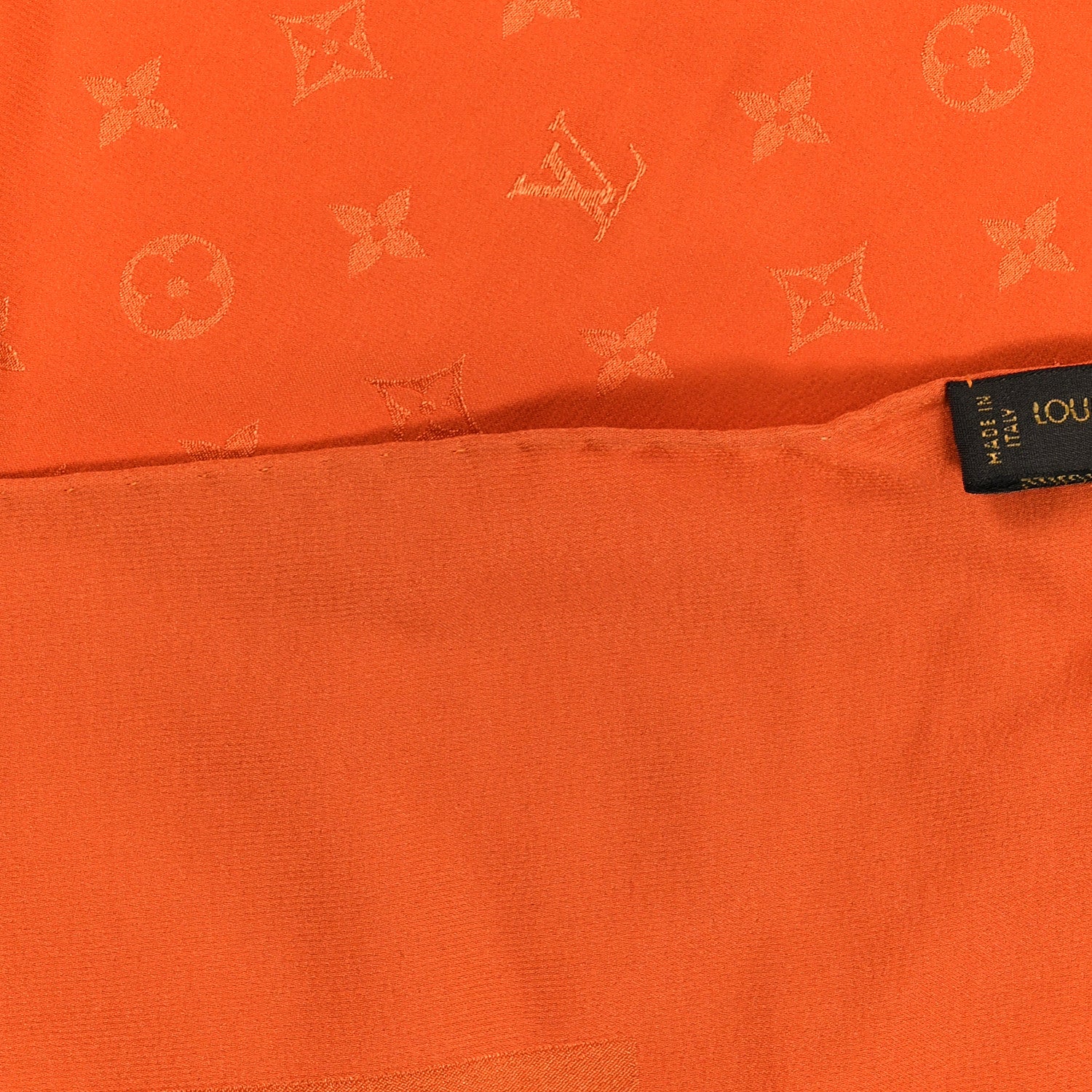 Louis Vuitton Silk Monogram Monaco Square Scarf Orange 4 of 4