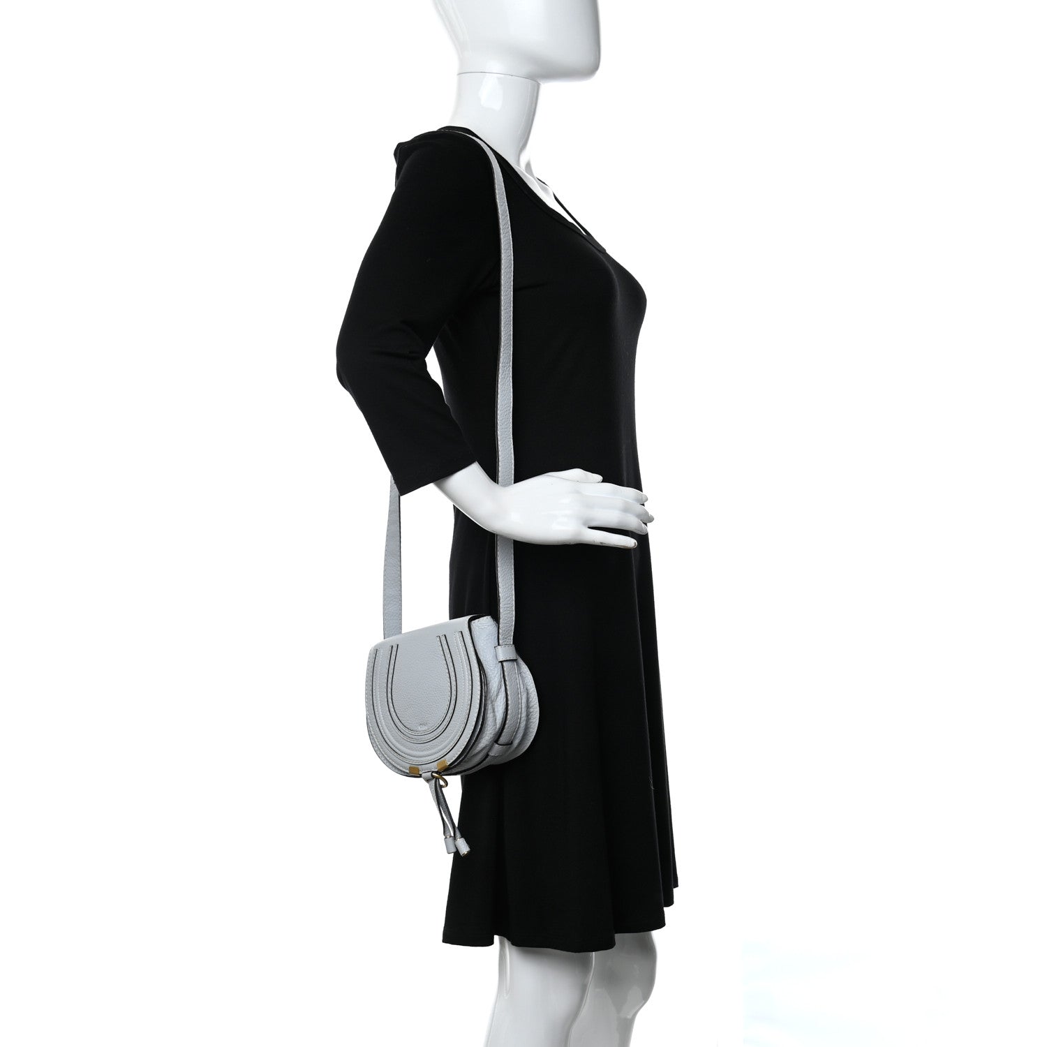 Chloe Calfskin Mini Marcie Round Crossbody Bag Light Cloud 2 of 10
