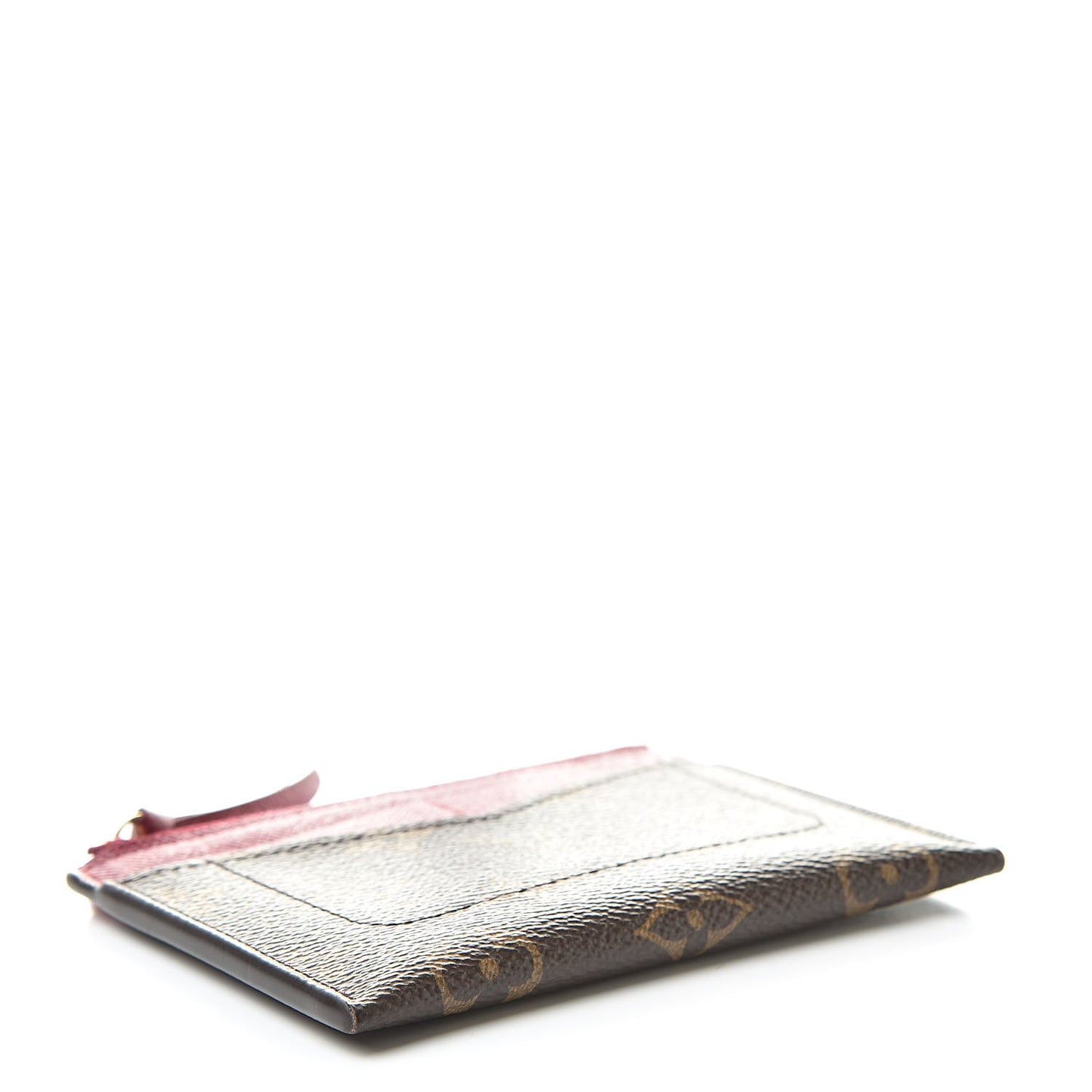 Monogram Zipped Card Holder Fuchsia