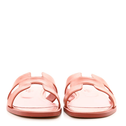 Hermes Goatskin Oran Sandals 35.5 Rouge Blush 2 of 9