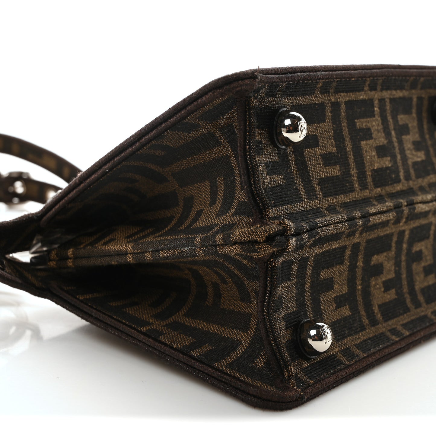 Fabric Jacquard FF 1974 Crystal Petite Peekaboo I SEE U Satchel Tabacco Moro