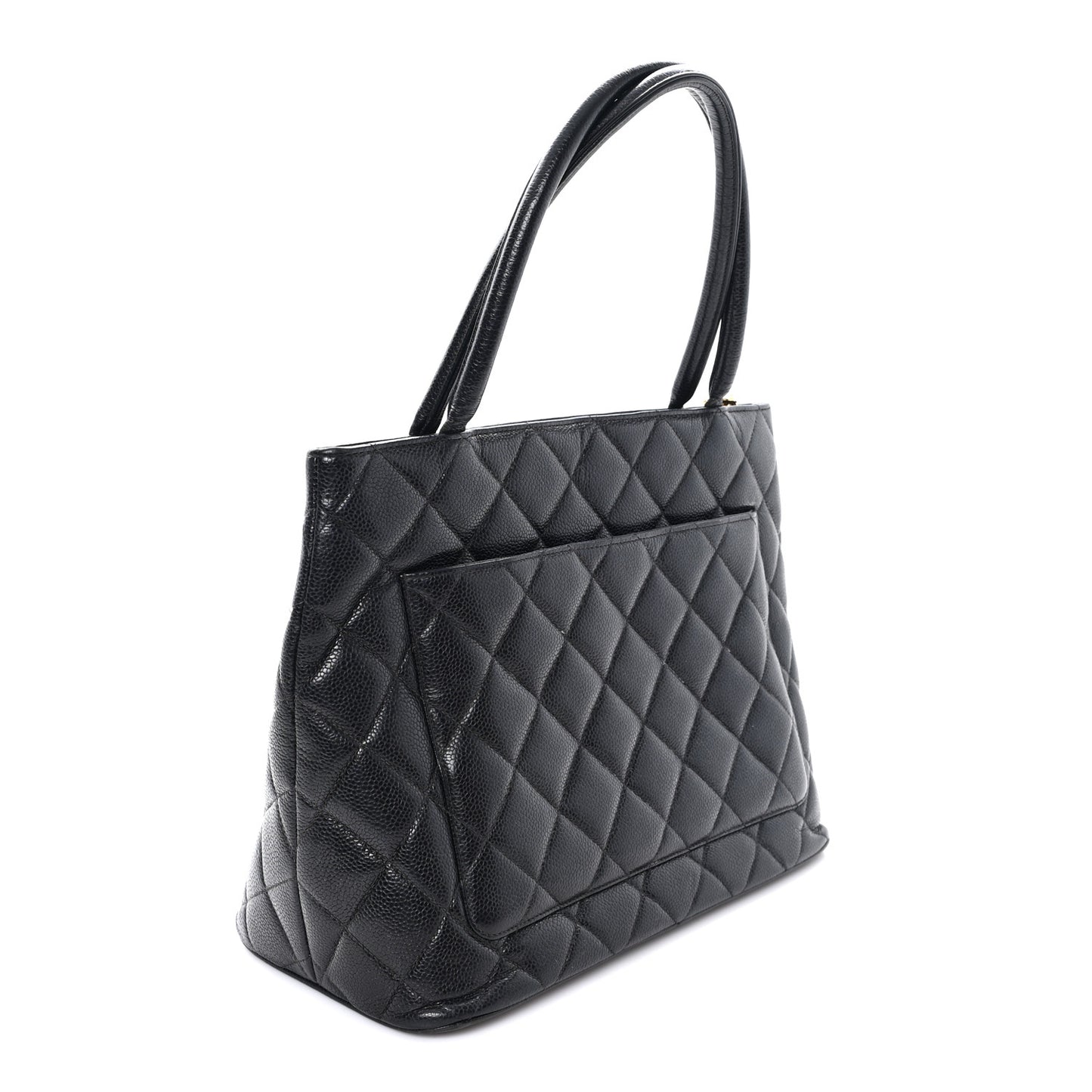 Caviar Quilted Medallion Tote Black
