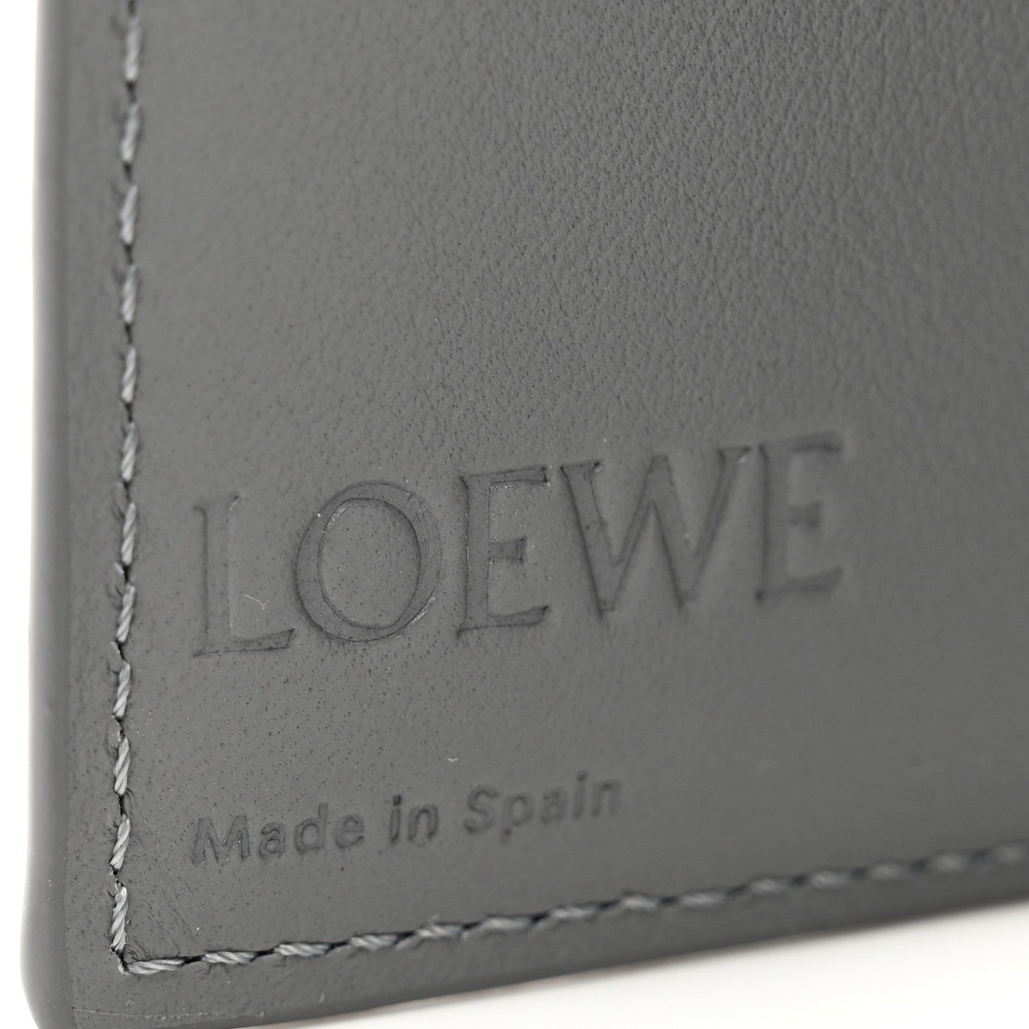 Loewe Grained Calfskin Anagram Trifold Wallet Asphalt Grey 6 of 7