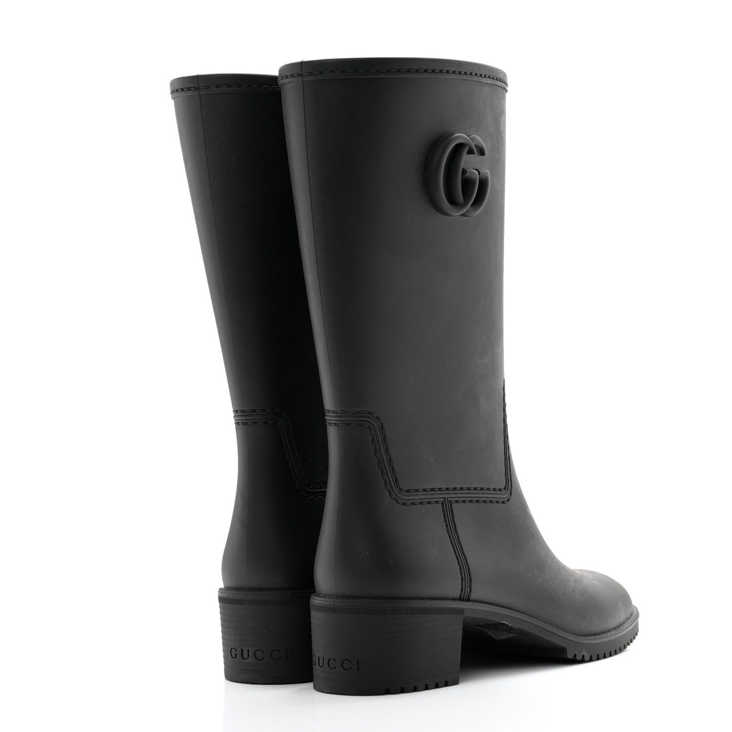 Rubber Double G Womens Rain Boots 39 Black