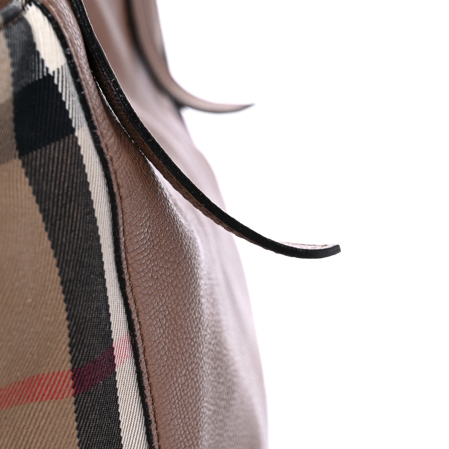 Burberry Grainy Calfskin House Check Small Canterbury Tote Tan 28 of 30