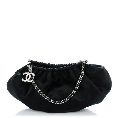 Chanel Satin Stitched Croissant Bag Black 1 of 7