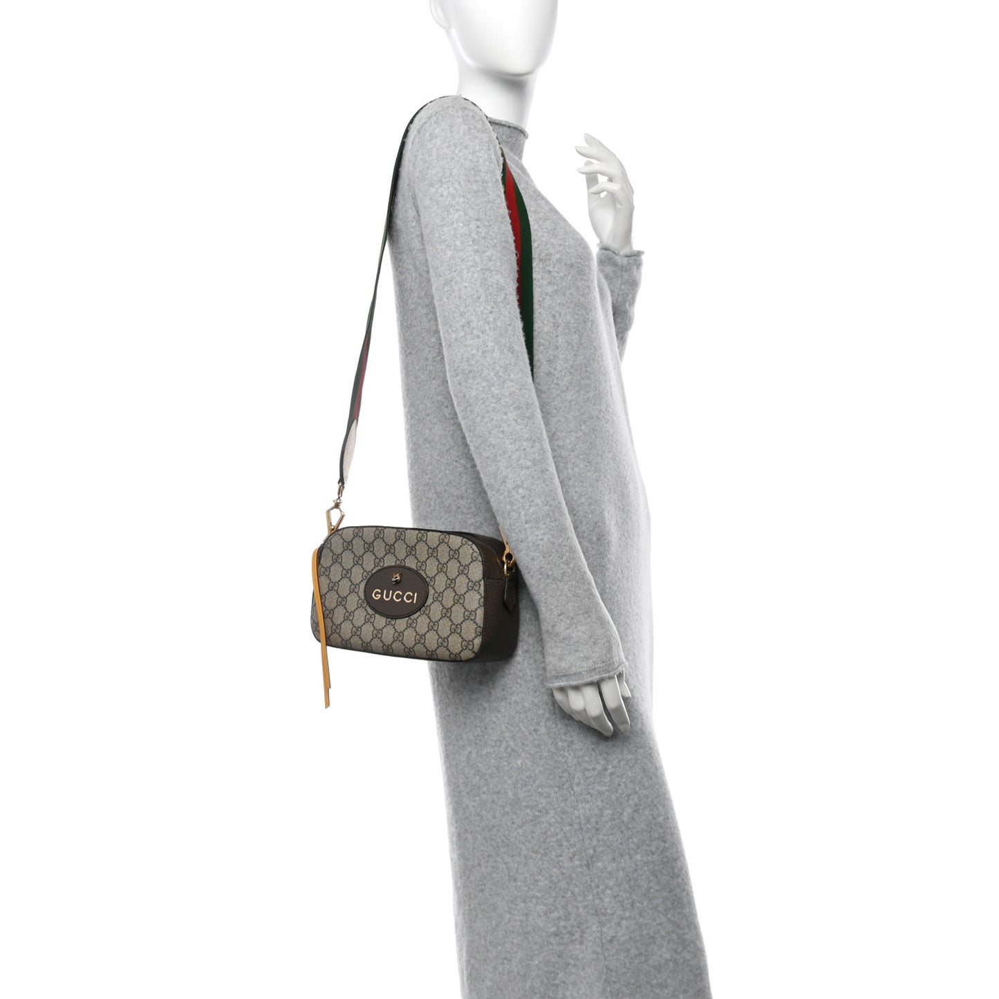 GG Supreme Monogram Web Neo Vintage Shoulder Bag Beige New Acero Crop